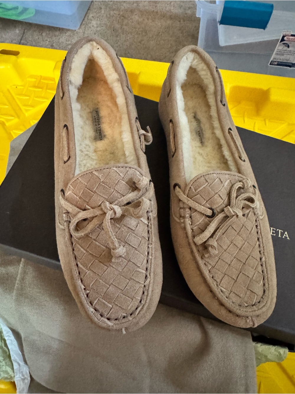 Bottega Veneta Suede Moccasin with Sherling Lining NWT - Picture 1 of 8